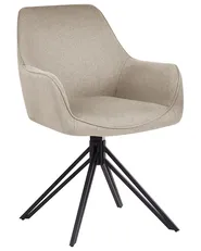 Set of 2 Dining Chairs Swivel JODAR Fabric Taupe_945219