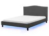 Čalúnená posteľ s farebným LED osvetlením 160 x 200 cm sivá MONTPELLIER_708563