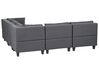 5 Seater Left Hand Modular Fabric Corner Sofa Dark Grey UNSTAD_924651