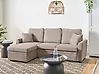Corner Sofa Bed NASSJO Faux Linen Light Brown Right Hand