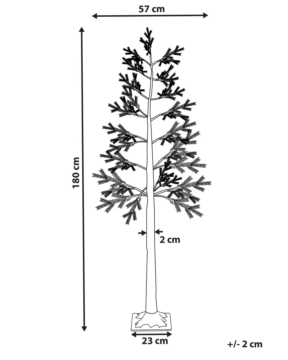 Dekoracja ogrodowa LED ALBIONI 180 cm Drzewko Biały_937673