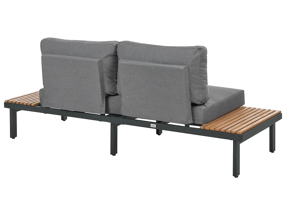 Garden Sofa 2 Seater FIVIZZANO Acacia Wood Dark Grey_1159498
