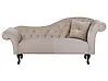 Right-Hand Chaise Longue LATTES Velvet Beige