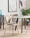 Set of 2 Velvet Dining Chairs Taupe and Silver BOONVILLE_862242