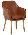 Silla de comedor YORKVILLE Piel sintética Marrón dorado