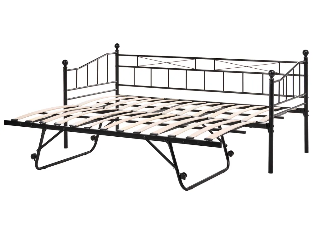 Daybed Metal LOUANNEC 90 x 200 cm (EU Single) Extendable Black_1115542