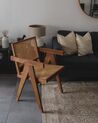 Dřevěná židle s ratanovým výpletem světlé dřevo/hnědá WESTBROOK_887499