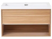 Wall Mounted Vanity Unit with Basin BERBICE Light Brown_1010545