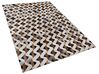 Kožený koberec hnědý s šedou TUGLU 160 x 230 cm_758327