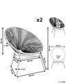 Zestaw 2 krzeseł z technorattanu biało-beżowo-różowy ACAPULCO_718069