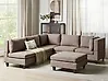 Modular Corner Sofa 5 Seater UNSTAD with Ottoman Fabric Brown Left Hand