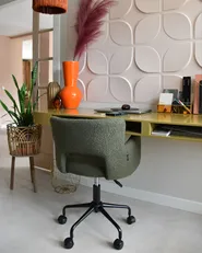Desk Chair SANILAC II Boucle Dark Green_928805