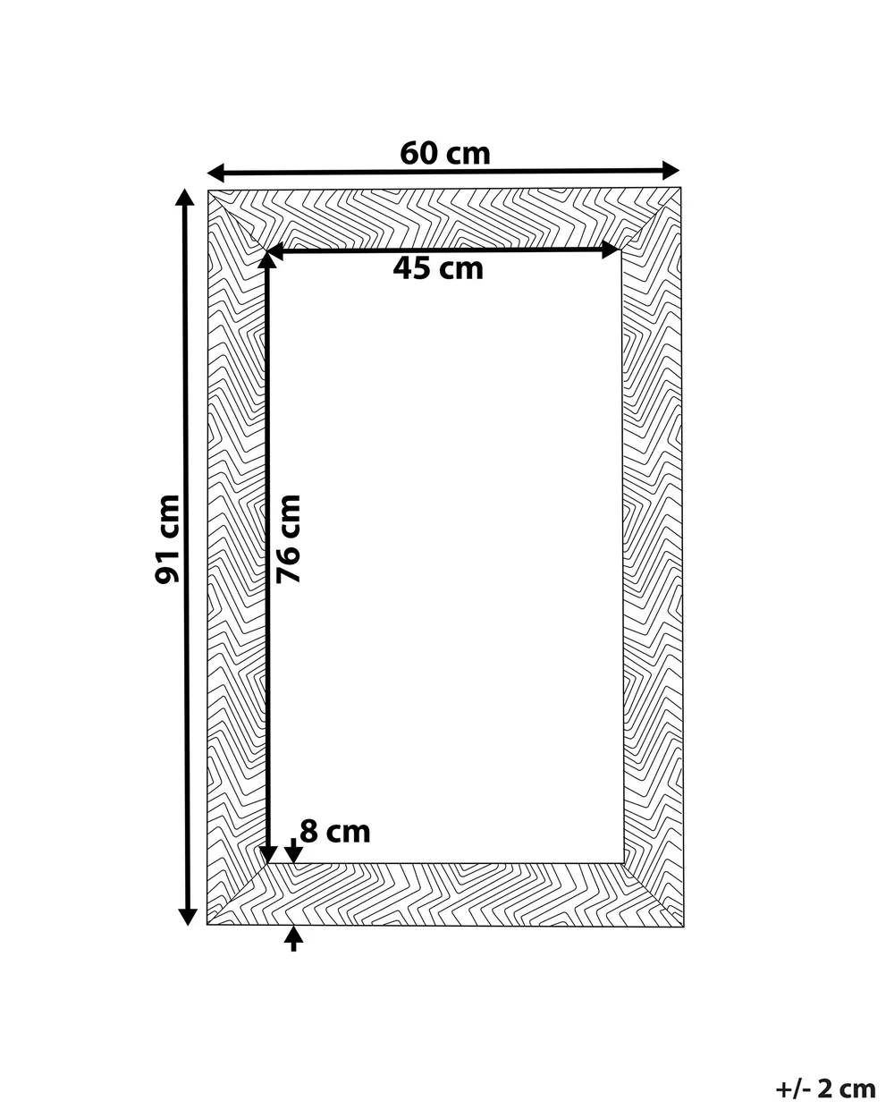 Wall Mirror NEVEZ 60 cm 91 cm Grey_756385