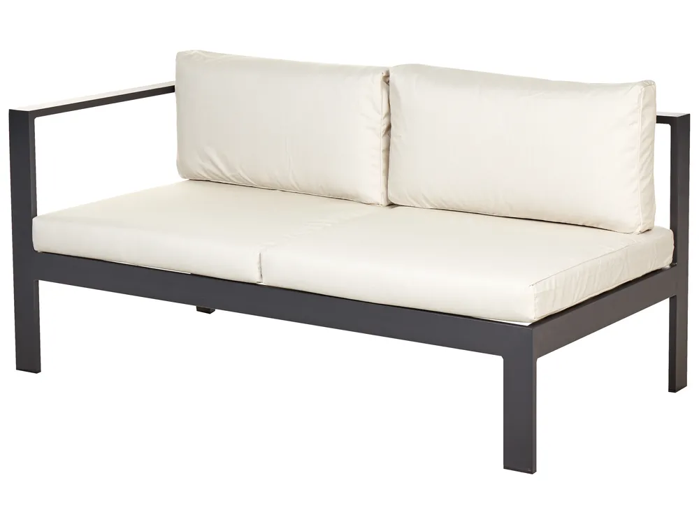 Garden Corner Sofa with Table 5 Seater MESSINA Grey/ Beige Left Hand_878249
