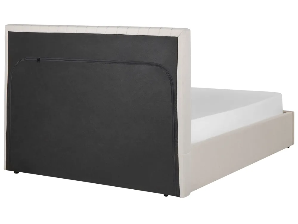 Letto contenitore VION Tessuto Beige chiaro 140 x 200 cm_901829