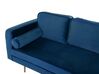 Left Hand Velvet Chaise Lounge Navy Blue MIRAMAS_739236