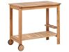 Conjunto de comedor 6 plazas de madera de acacia certificada clara con carrito de cocina SASSARI II_923808