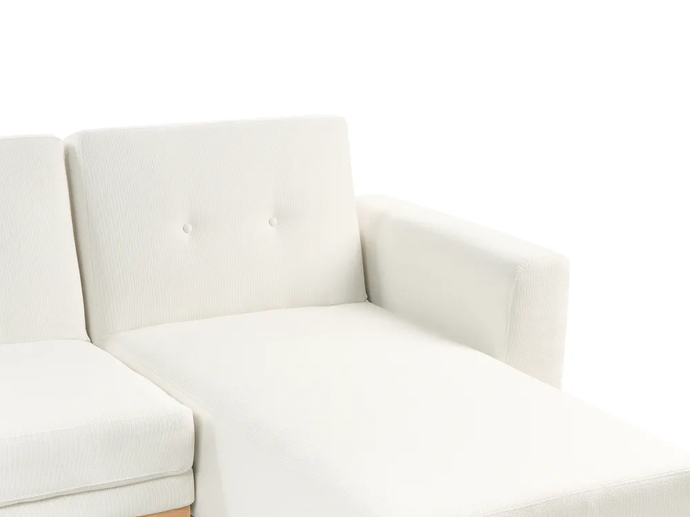 Corner Sofa Bed 3 Seater KAARINA II Fabric White Left Hand_981796