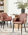 Set of 2 Dining Chairs WELLSTON Faux Leather Brown