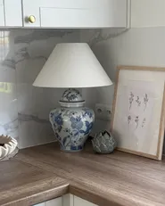 Lampada da tavolo SORRAIA Porcellana Bianco/Blu_1018274