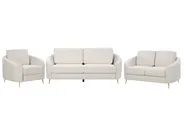 Living Room Set 6 Seater TROSA Fabric Light Beige_910957