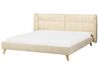 Zamatová posteľ 180 x 200 cm béžová SENLIS_919001
