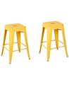 Zestaw 2 stołków barowych metalowych 60 cm żółto-złoty CABRILLO_705355