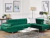 Corner Sofa NORREA Velvet Emerald Green Left Hand
