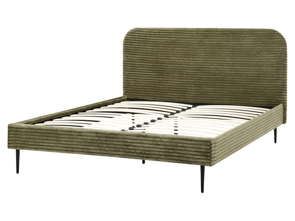 Bed Corduroy FLAYAT 160 x 200 cm (EU King Size) Green_967924