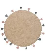 Kids Rug KODINHI  Beige ø 120 cm Cotton_1155061