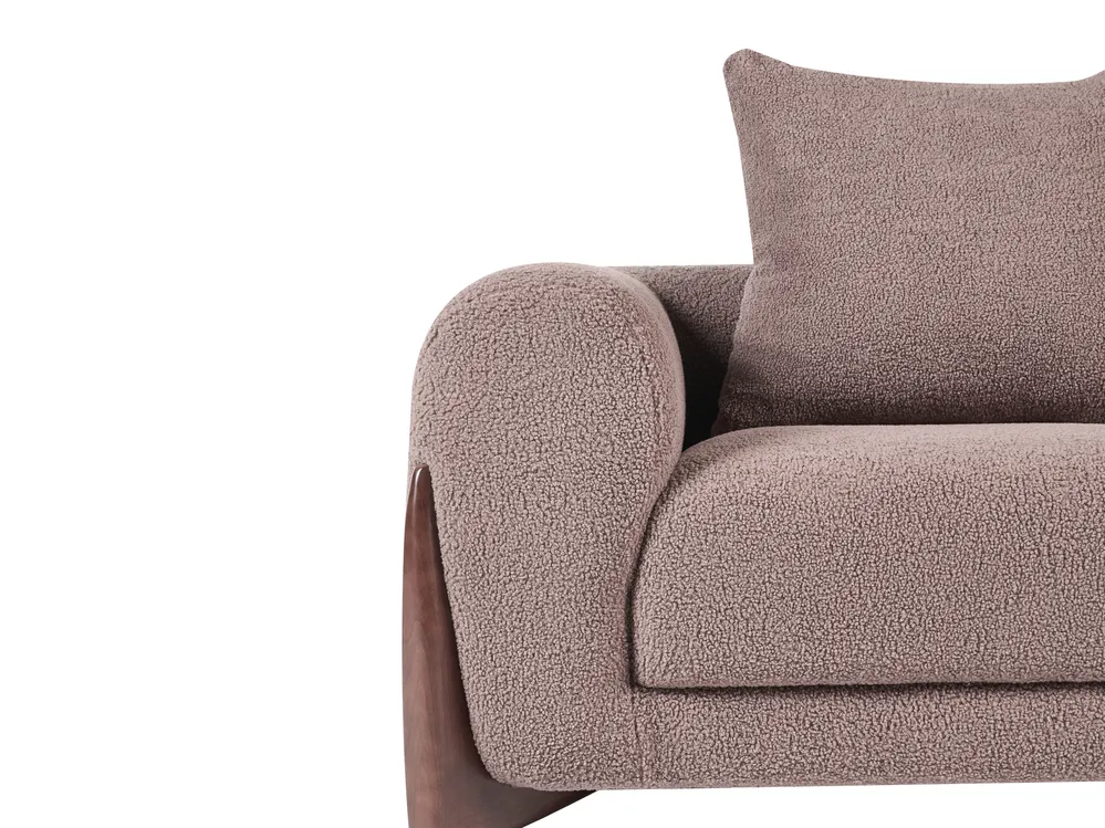 Sofa 3 Seater VINLIDEN Boucle Brown_1048502