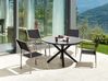 4 Seater Aluminium Garden Dining Set Glass Top Grey and Black MALETTO/GROSSETO _938098