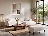 Corner Sofa HOLT with Ottoman Boucle White Left Hand