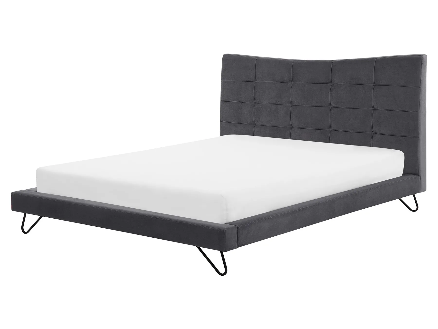 Bett mit Lattenrost Samtstoff LANNION 160 x 200 cm Dunkelgrau_759700