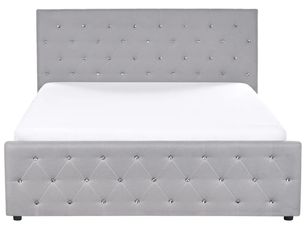 Ottoman Bed AMIENS Fabric Light Grey 180 x 200 cm (EU Super King)_976223