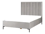 Ottoman Bed SEZANNE Velvet Light Grey 140 x 200 cm (EU Double)_800041
