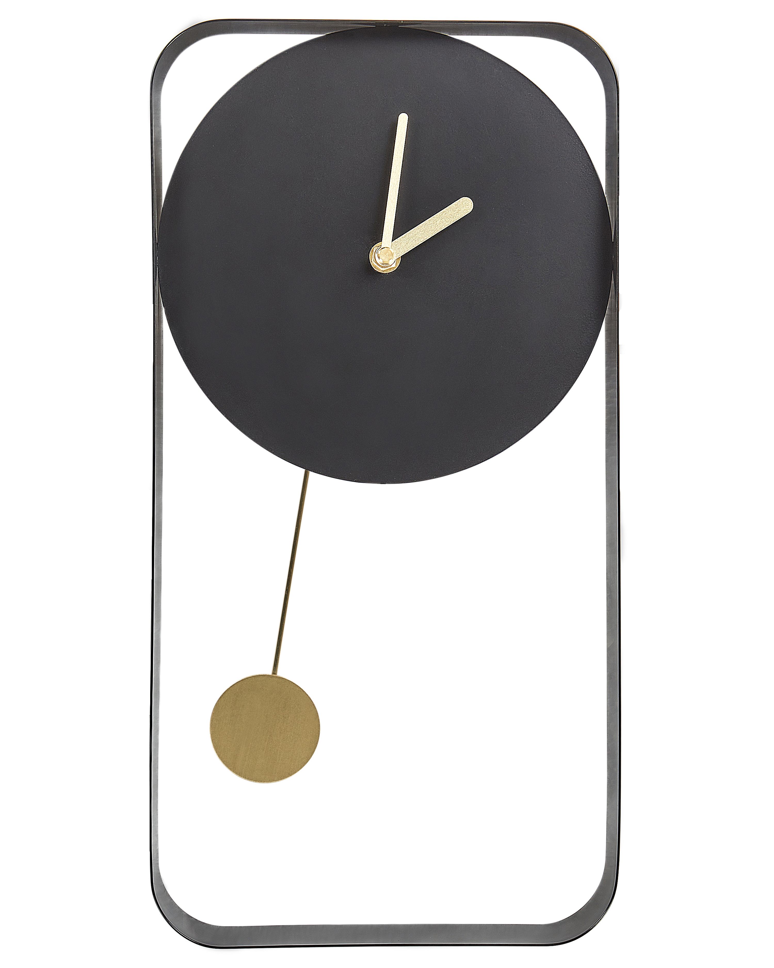 Wandklok SERVOZ 21 Cm Metaal Zwart Beliani nl Wandklok servoz 21 cm metaal zwart beliani nl