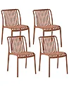 Set of 4 Garden Chairs ARICCIA Light Red