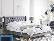 Bed Velvet FORBACH 160 x 200 cm (EU King Size) Grey_1178776