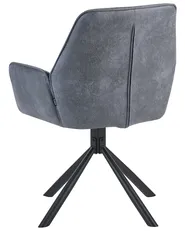 Set of 2 Dining Chairs Swivel WARNER Faux Suede Grey_1078113