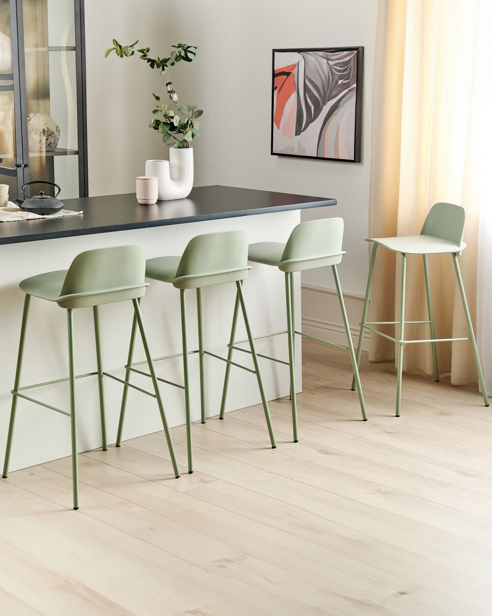 Bar Chair Light Green MORA Beliani
