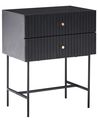 2 Drawer Bedside Table COVENTRY Black/ Gold