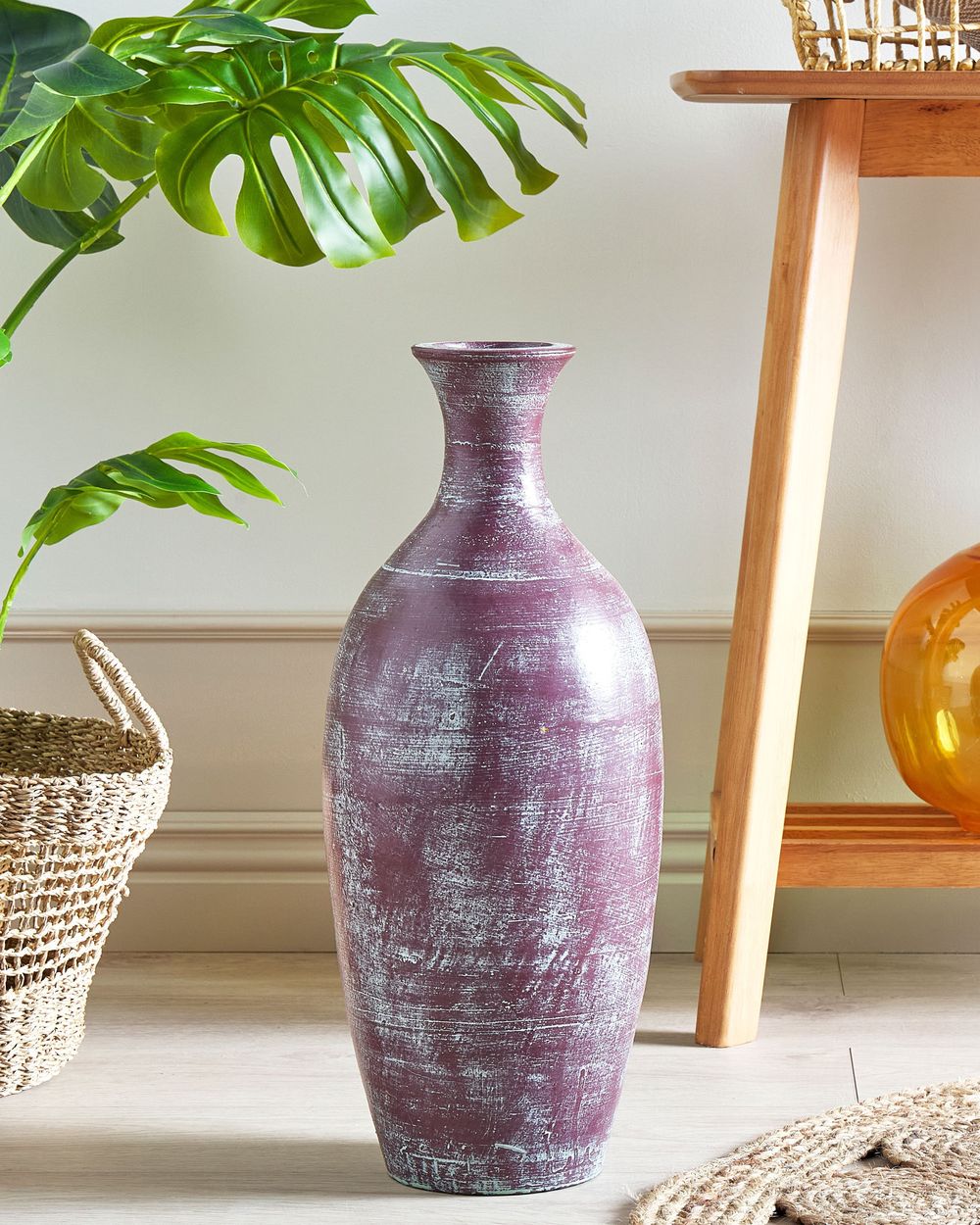 Decorative Vase KARDIA 57 cm Ceramic Brown