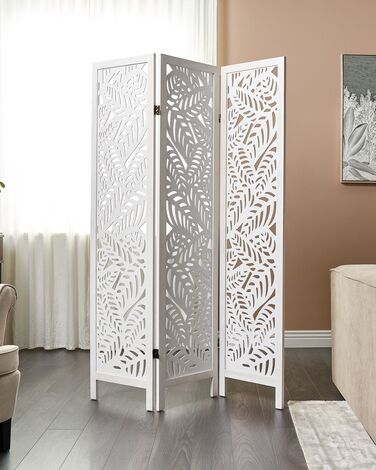 Wooden Folding 3 Panel Room Divider 170 x 122 cm White MELAGO