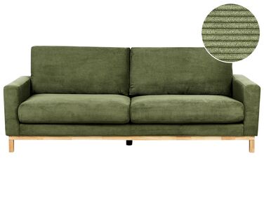 3-Sitzer Sofa Cord grün / hellbraun SIGGARD