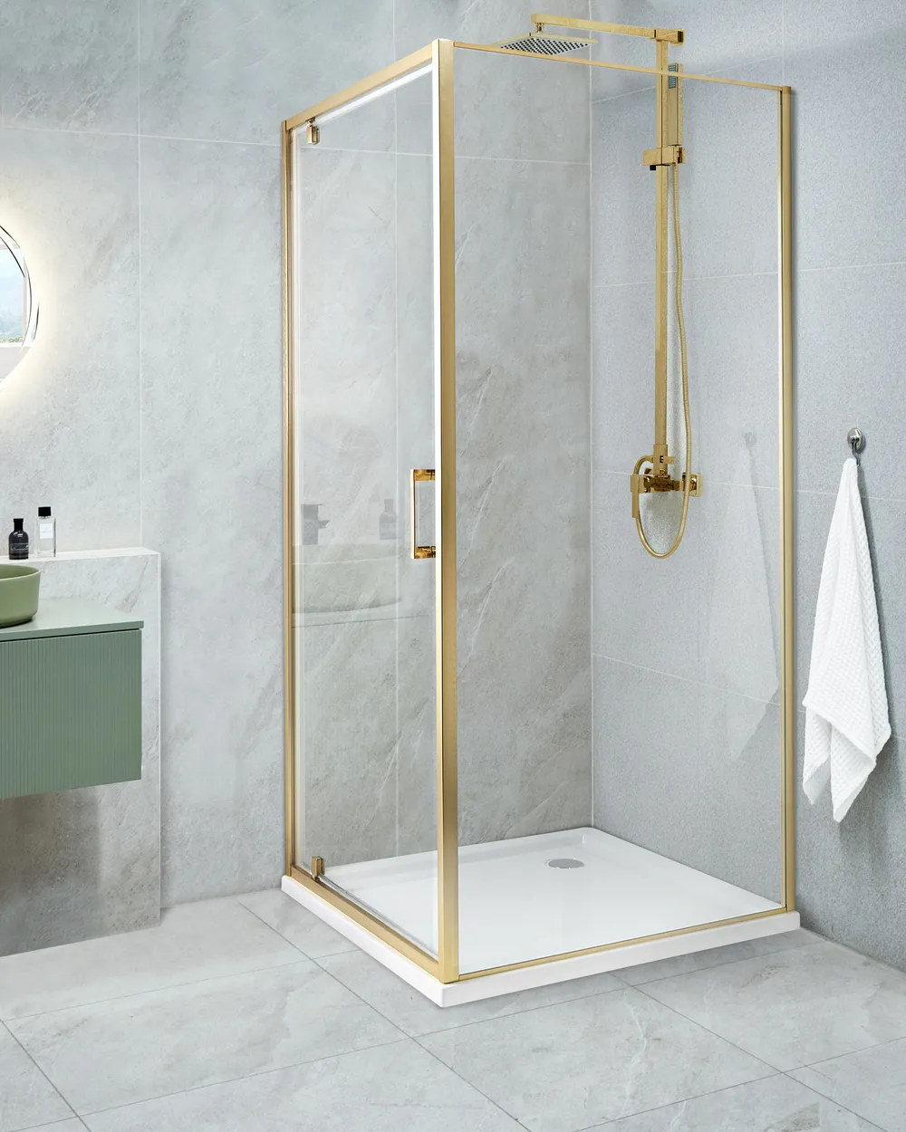 Cabina doccia DARLI 80 x 80 x 185 cm Oro