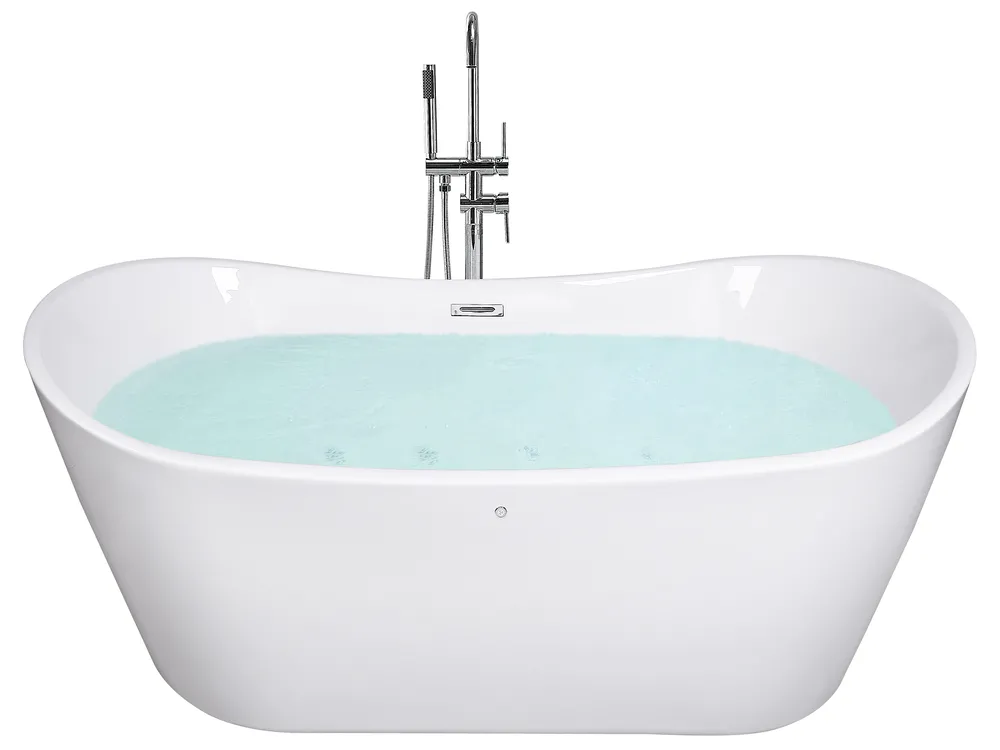 Freestanding Hot Tub with LED ANTIGUA 1680 x 800 mm White