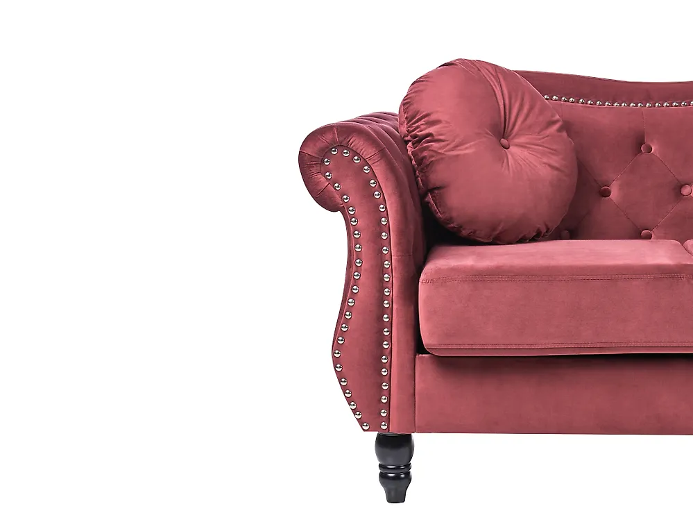 Sofa dla 2 osób SKIEN II Welur Bordowy_1171136