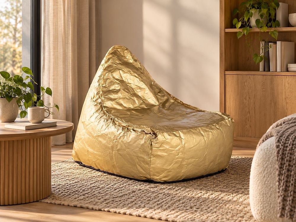 Pouf poire 200 L DROP 63 cm 75 cm Doré