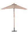  Parasol de jardin en bois avec toile beige sable 144 x 195 cm FLAMENCO_690296